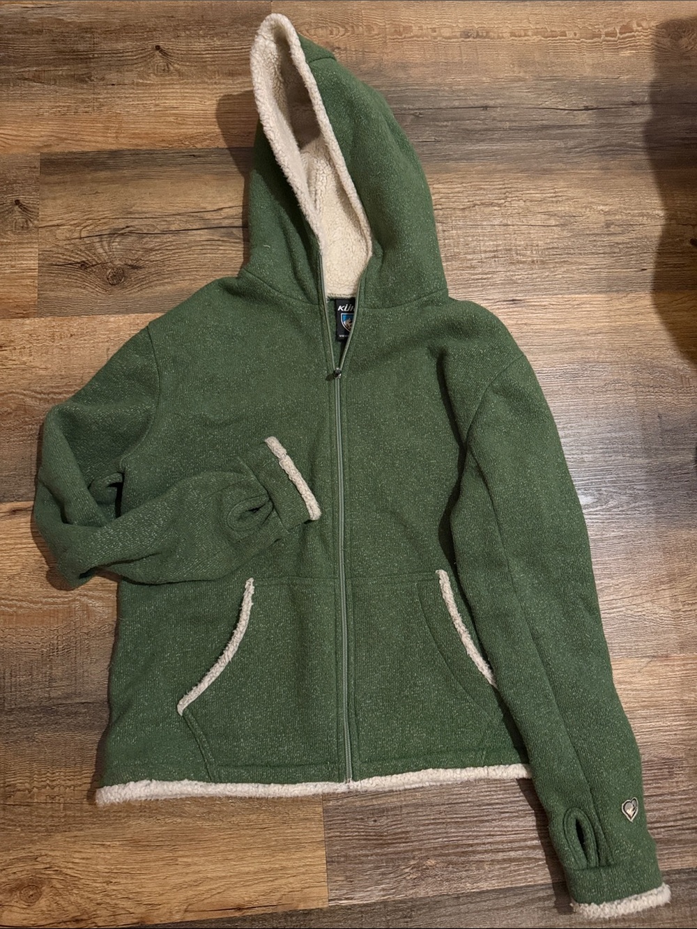 Kuhl Olive Green Sherpa-Lined Zip Jacket